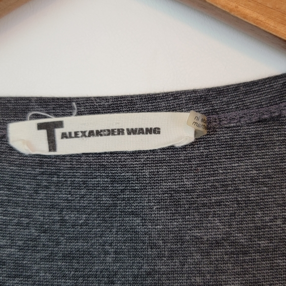 T BY ALEXANDER WANG Zip Front Ponte Tank Charcoal Grey Dress, Pockets XS X Small - Picture 4 of 16